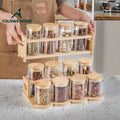 YOLOWE HOME Customizable Logo Multifunctional Food Storage Containers Glass Jars with Bamboo Lids  Kitchen Storage