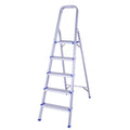 5-step Aluminum Folding Ladder with Handrails Portable Double-sided Ladder for Household Use