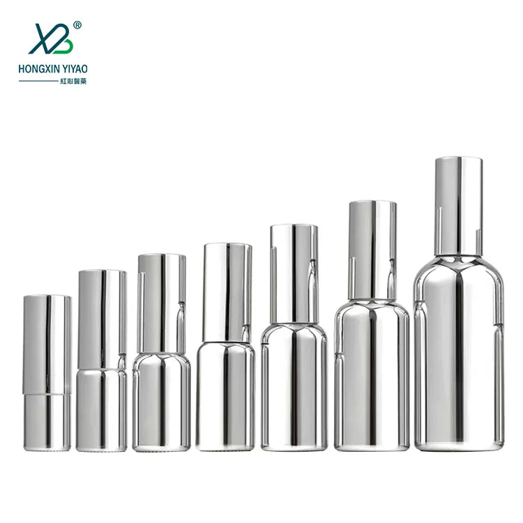 Small 20ml 30ml 50ml Cosmetics Glass Essential Oil Bottle Gold Electroplated for Facial Cleanser Face Cream Mascara Eye Drop