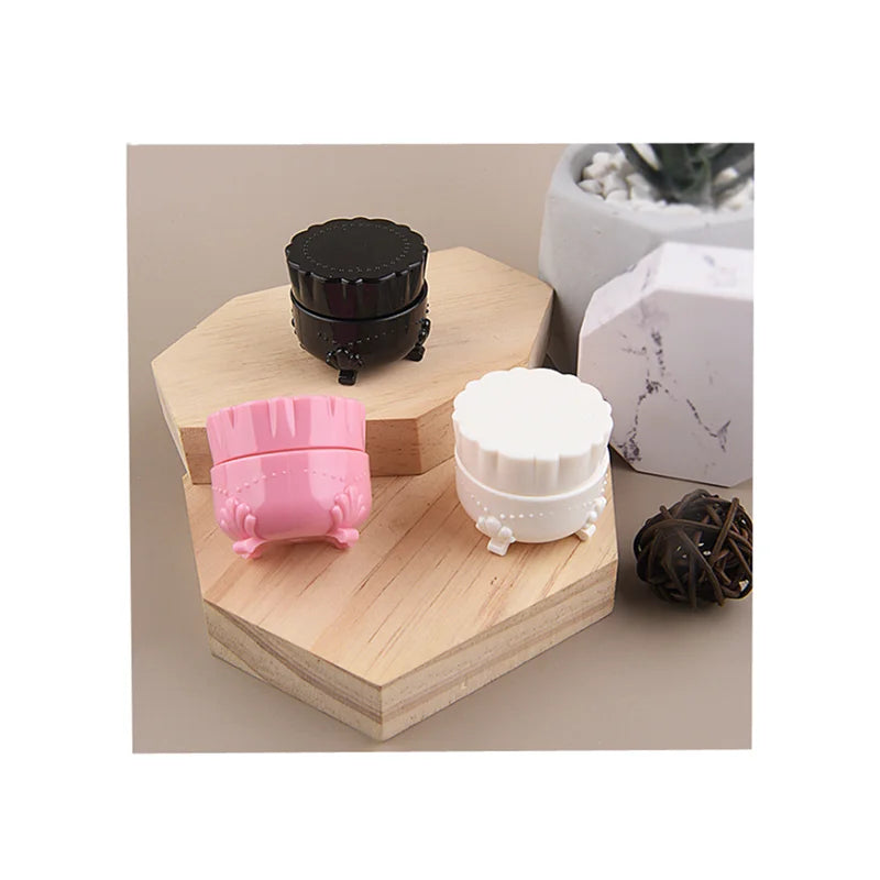 White Black pink 5g PP Plastic Small Nail Gel Jar Nail Polish Bottle Four Feet Cream Jar