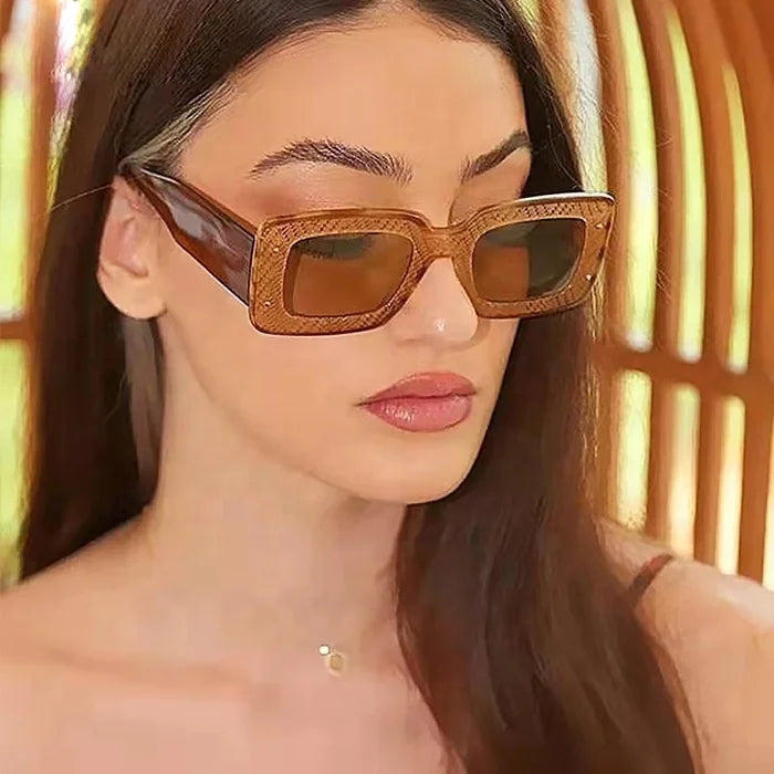 Fashion Luxury Women Vintage Print Contrast Color Sun Glasses Leopard Brown Sunglasses Manufacturer Custom Lunettes-soleil Femm