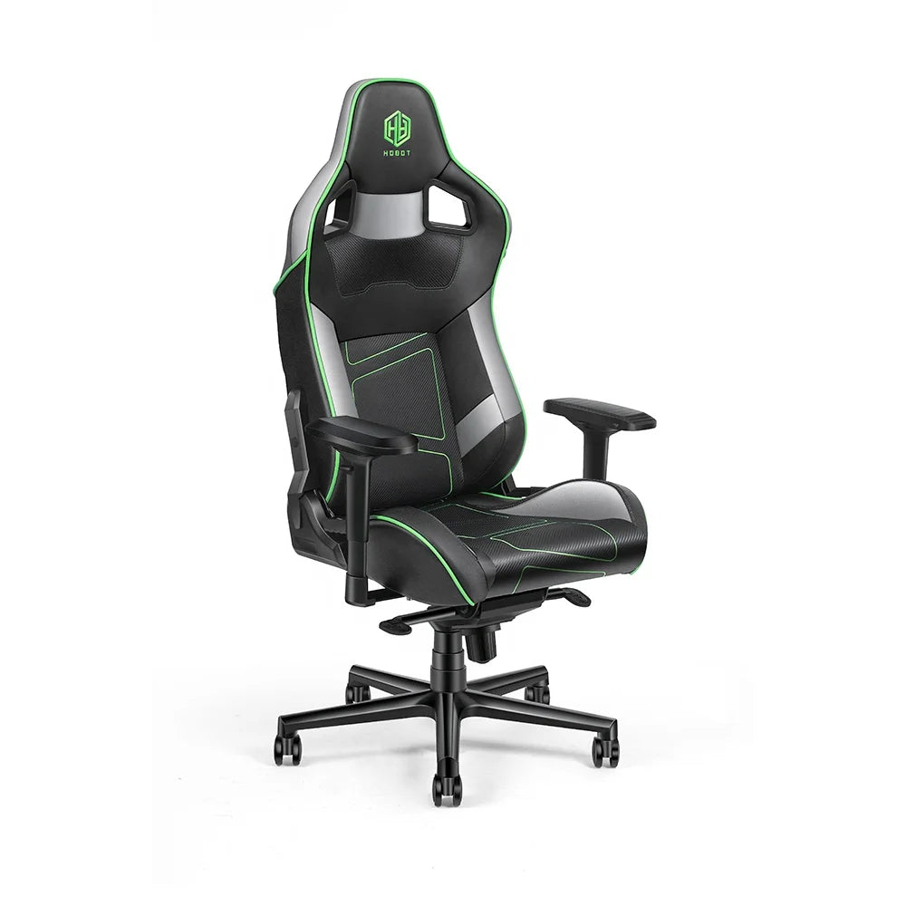 Hobot H5 Green Ergonomic Executive Chair Reclining Modern Sport Style High Back 360 Degree Swivel Iron Frame PU Leather European