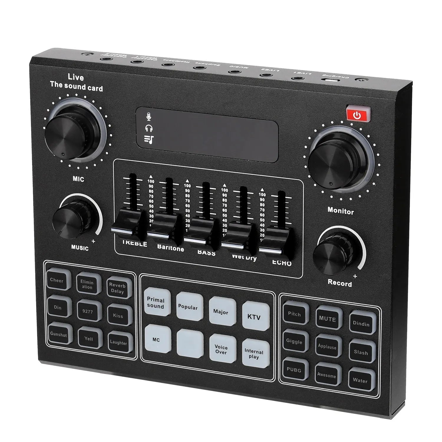 V9 Audio USB Headset Microphone Webcast Live Sound Card 12 Electric Sounds Broadcast for Phone Computers