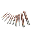 LISCA CNC Router Bit 4Flute HRC55 Milling Cutter TiCN Coated Carbide End Mill 1-12mm CNC Machine End Mill Cutting Milling Tool