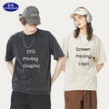 2024 New 250gsm Heavy Cotton Acid Washed Men's T-Shirts Custom Pattern Printing Casual Vintage Fade Oversize Unisex T-Shirts