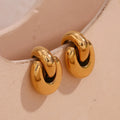 PVD Gold Plated U Shape Drop Earrings Dainty Stainless Steel Fashion Jewelry