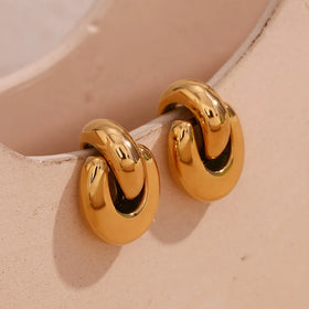 PVD Gold Plated U Shape Drop Earrings Dainty Stainless Steel Fashion Jewelry