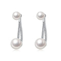 Copper Imitation Pearl Nail Rhodium Plating Trendy Elegant Drop Style Brass Stud Earrings