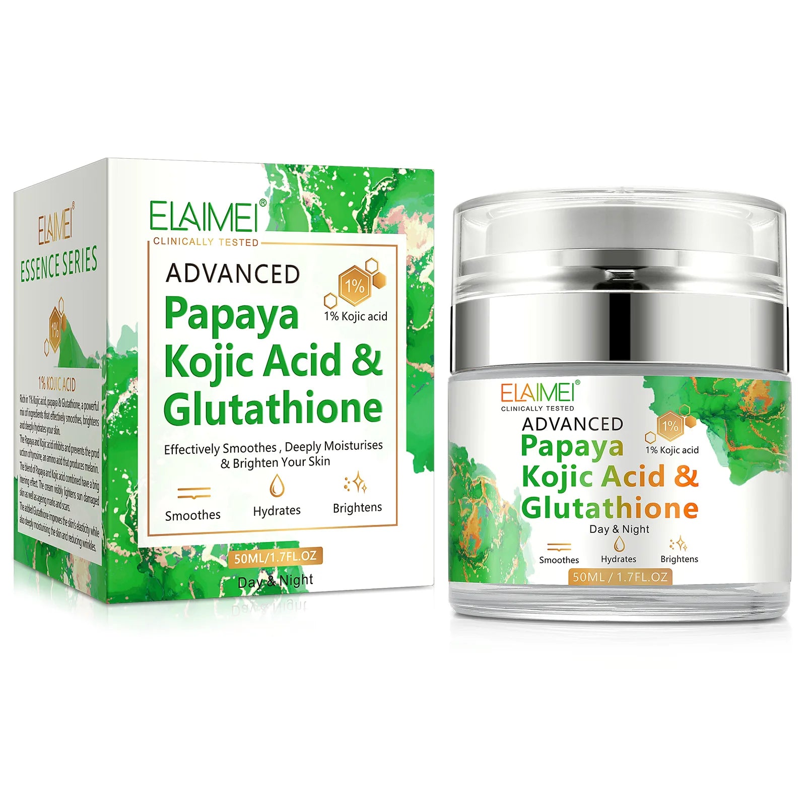ELAIMEI Papaya Kojic Acid Face Whitening Cream Tightening and Brightening Skin Serum 50 mL