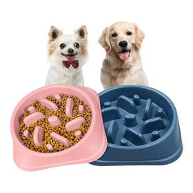 Slow Feed Dog Bowl for Small Dogs Plastic PP Non-Slip Interactive Rounded 20*4.5cm Indoor Use