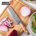 Professional Vg10 Damascus Steel Kitchen Knife Full Tang Nakiri Knives Kitchen Chef Knife with Wooden Handle