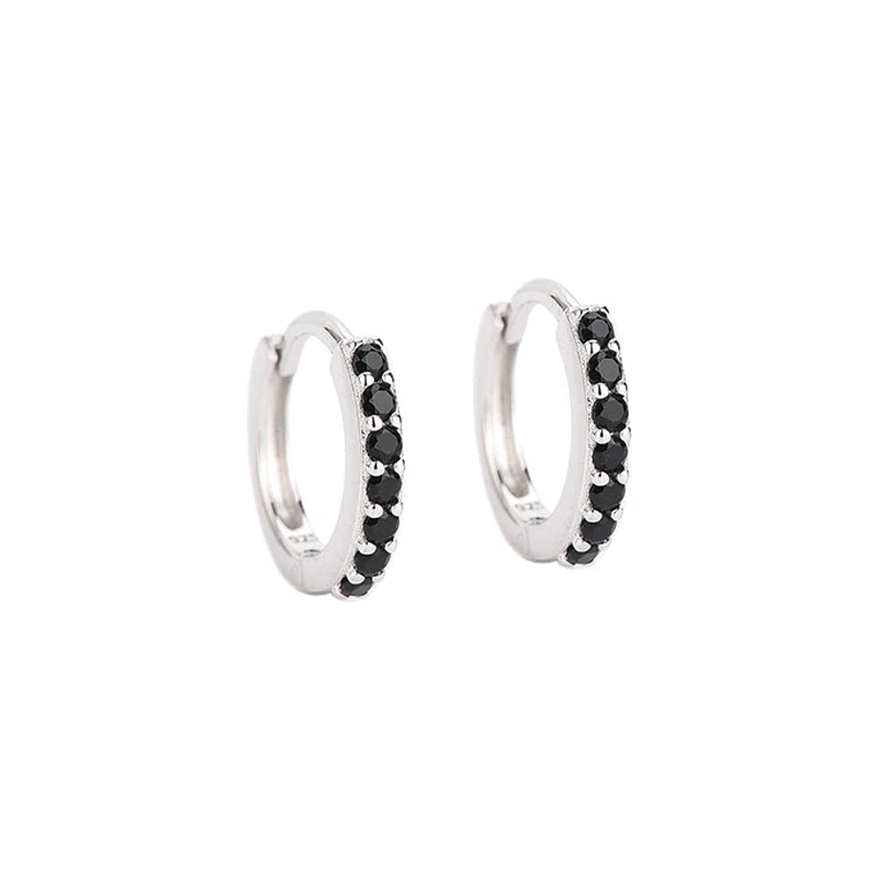 Diamond Sterling Silver 925 Cz Hoop Earrings
