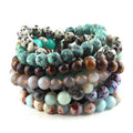 Women Popular 8mm 100 Colors White Howlite Gemstone Elastic lava Bracelet Stretch Natural Stone Energy Bracelet
