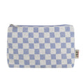 Custom Designed Plaid Jacquard Cotton Makeup Cosmetic Necessaries Zipper Pouch Bags Checkered Fabric Gift Bag Promotional