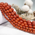 Natural Smooth Red Jasper Loose Gemstones Beads Not Dyed Red Stone Beads for Jewelry Making Beads 4-12mm