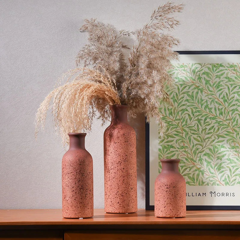 Ceramic Vase Set Simple Dried Flower Flower Arrangement Flower Ware Home Accessories Ornament Ceramic Vase