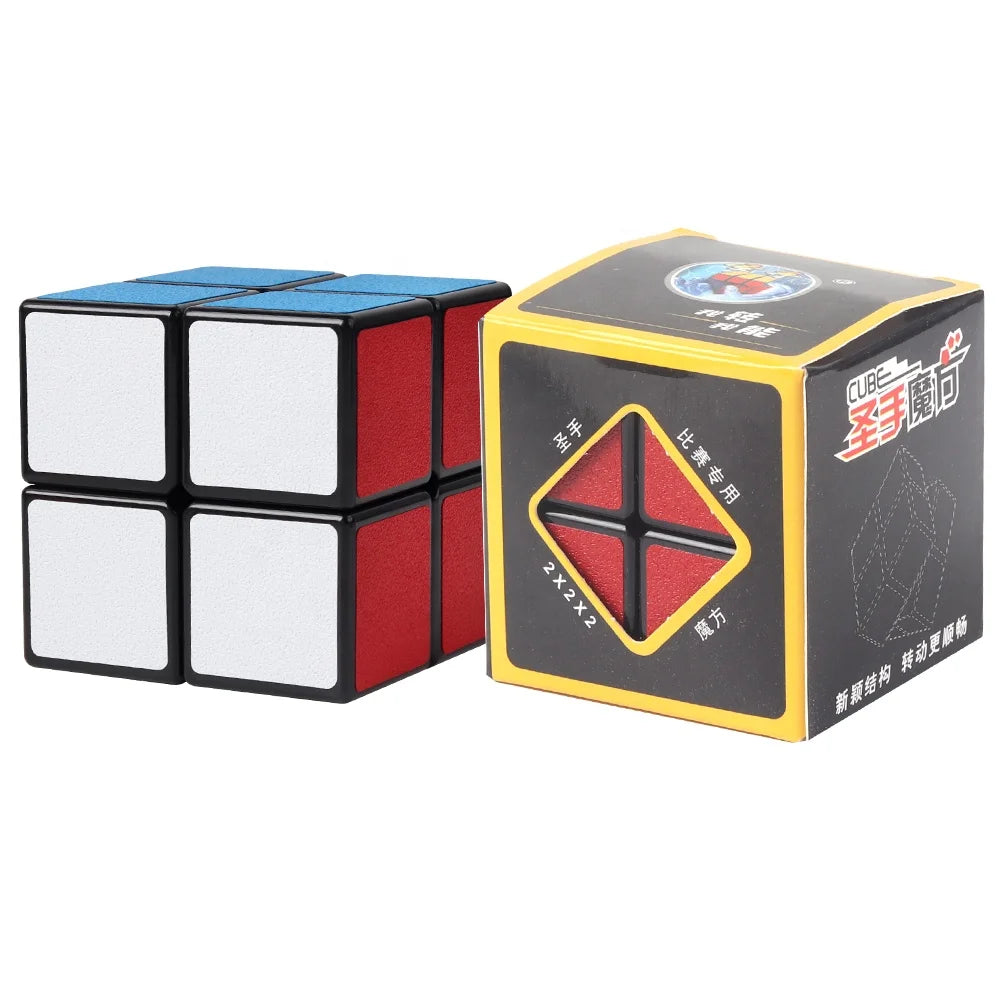 Sengso Hot Selling Toys Classic 2X2X2 Black Bottom Frosted  Magic Cube for Kids Educational Puzzle