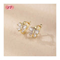 Oro 18K Laminated Gold Plated Hoop Huggies Earrings Copper Alloy Jewelry Elegant Fashion Accessories Wholesale Earings Women