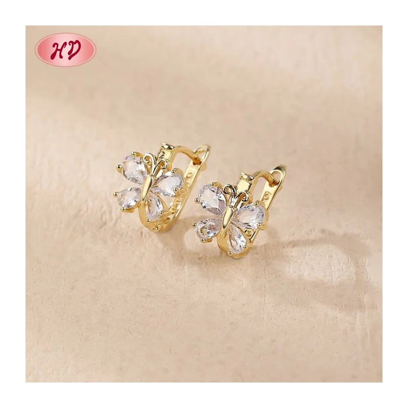 Oro 18K Laminated Gold Plated Hoop Huggies Earrings Copper Alloy Jewelry Elegant Fashion Accessories Wholesale Earings Women