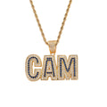 CN272  Men Brass Setting CZ  Letter Pendant Iced Out Cubic Zircon Necklace Hip Hop Gift Jewelry Bling Bling