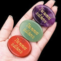 Wholesale Cross-Border Flat Engraving Words Carved Technique Natural Crystal Oval Palm Stone Worry Stones