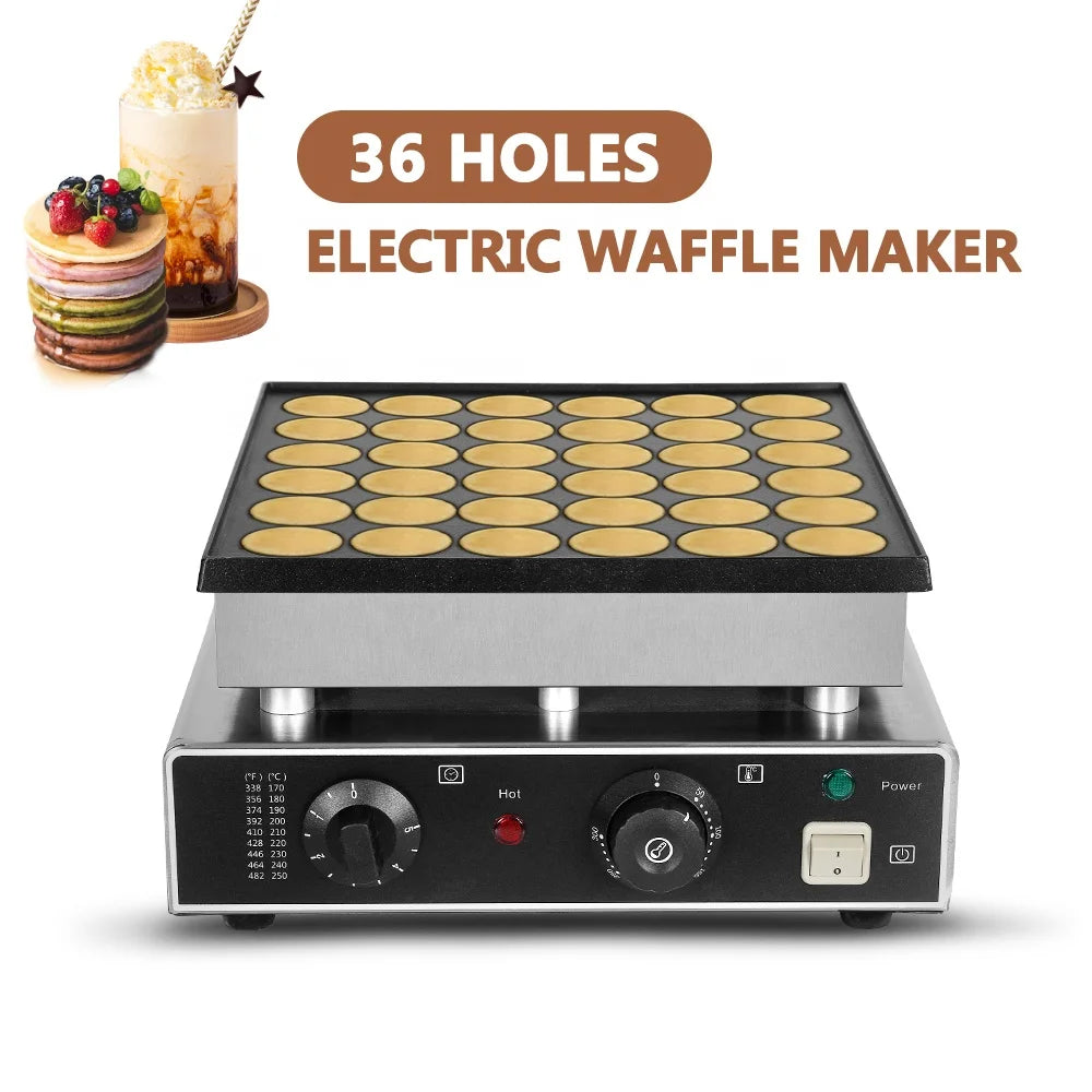 Mini Pancakes Maker 36 Holes Poffertjes Maker Mini Dutch Pancakes Machine Electric Muffin Machine