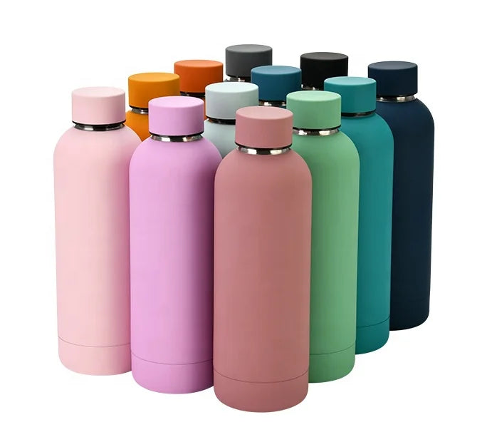 Wholesale 500ml Double Wall Vacuum Flask Candy Color Matte Finish Stainless Steel Water Bottle Insulated Termo Botella De Agua