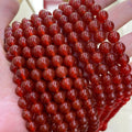 Factory Wholesale 4mm 6mm 8mm 10mm Loose Red Quartz Crystal Stone Beads Bulk Gemstone Beads Red Agate for Jewelry Making