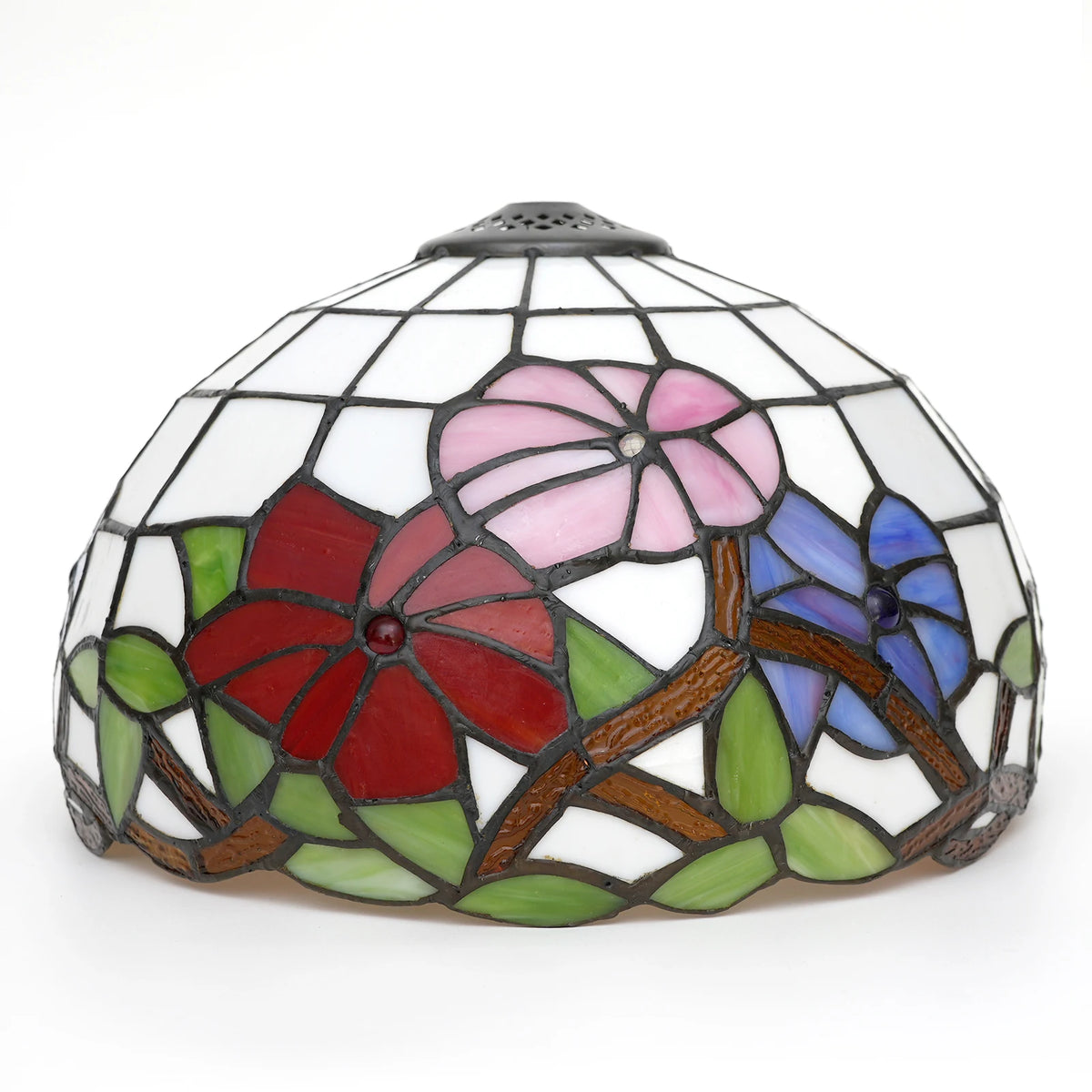 Tiffany Handicrafts Lamp Shade Replacement 12 Inch Stained Glass Lampshade Only for Torchiere Lamp Pendant Light Table Lamp