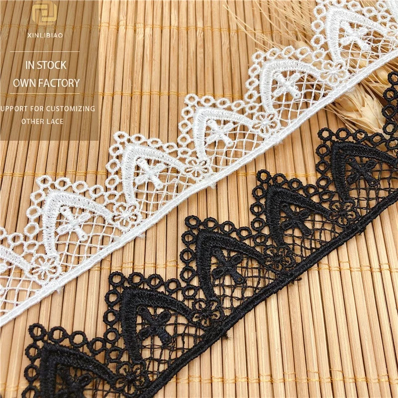 Wholesale Embroidered Cross Lace Accessories Lolita Clothing Sewing Polyester Lace Trim Multi-color Lace Decoration