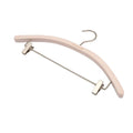 Factory Custom White Wooden Clip Pants Rack Wide Shoulder Wooden Coat Hanger