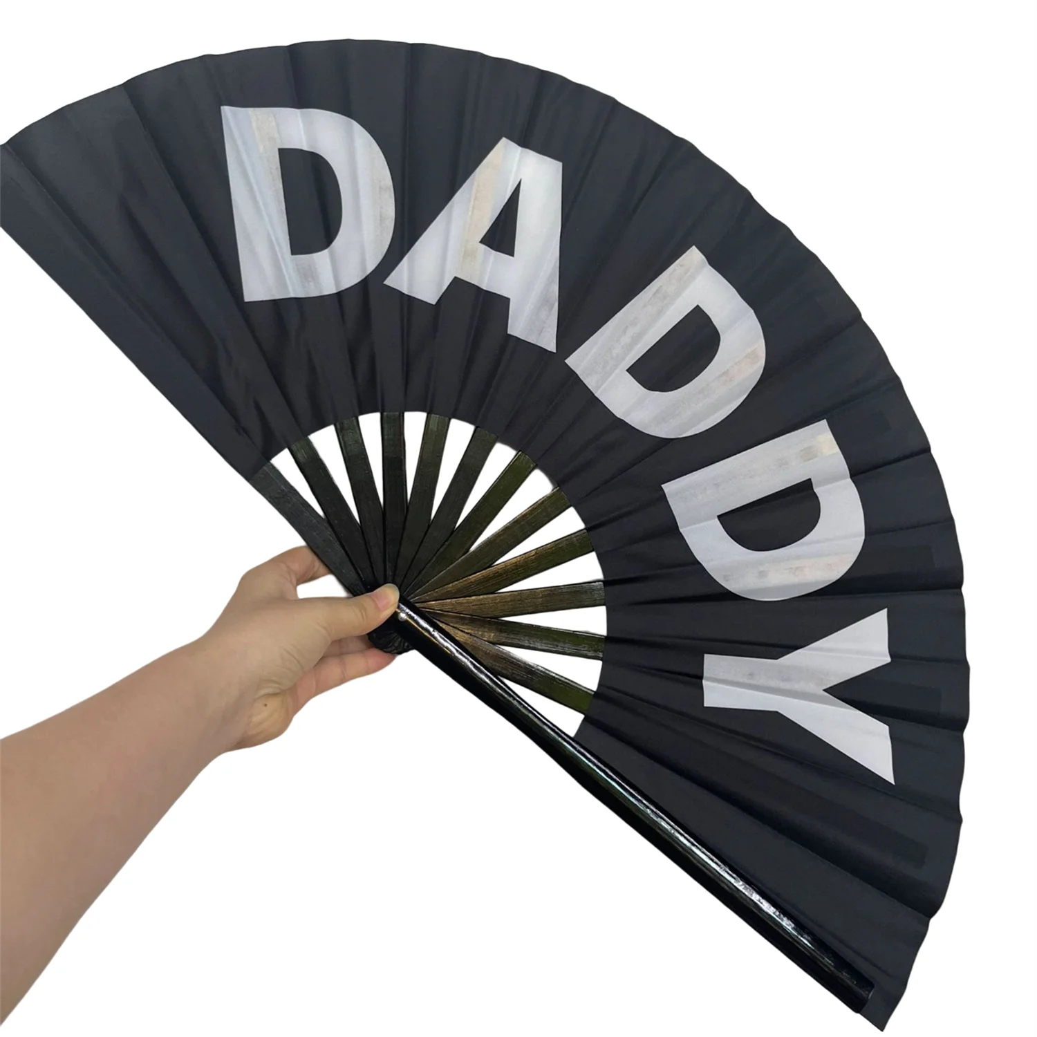 2023 Premium High Quality Custom LOGO Printed Hand Fan Bamboo Polyester Custom Hand Fan