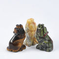 2026 Wedding Souvenirs for Suests Natural Wicca Crystal Ornament Hand Carved Healing Stone 1.5 Inch Howling Wolf for Decoration Crystal Crafts