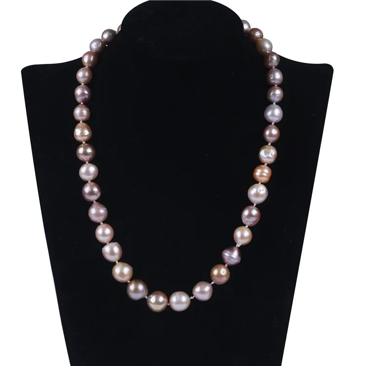 Natural Pearls Wholesale 9-13mm Pink Purple Edison Pearl Necklace (Mixed Color Adjustable) Sets