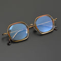 Chinese Titanium Polygonal Irregular Compound Unisex Fashionable Colorful Gold-rimmed Optical Eyeglasses Frame