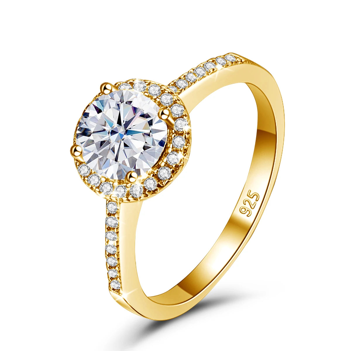 OEM Jewelry Supplier 925 Sterling Silver Ring Gift Christmas 1ct 2ct Moissanite Diamond Engagement Rings Women