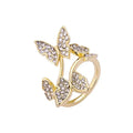 Korean Super Fairy Diamond Small Butterfly Ring Diamond Inlaid Split Ring Wholesale Gold Silver Rose Gold Diamond Ring