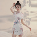 Modern Slim Qipao A-line Chinese Dress Women Hanfu Ethnic Style Traditional Female Improve Printing Cheongsam