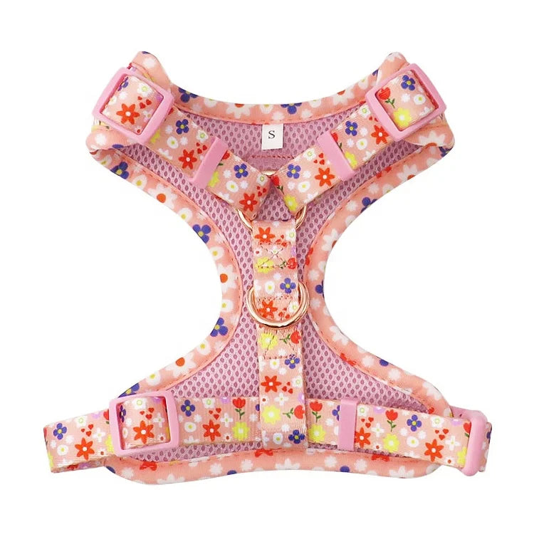 Fast-Drying Step-In Straps Padded Mesh Fabric Pretty Baby Pink Harness With Quick-Release Buckle