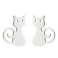 Bulk Tiny Cat Charm Stainless Steel Stud Earrings Jewelry Earring Women