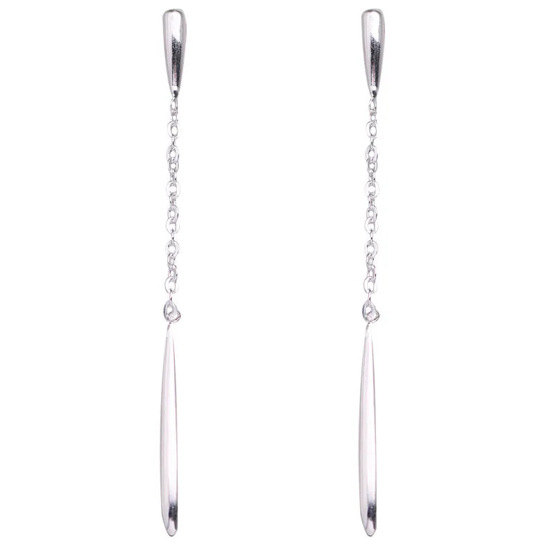 925 Silver Earrings for Women Long Tassel Earrings Ear Line Pendientes Fashion Papercranes Ear Line Drop Earrings