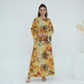 Trending Now Islamic New Fashion Modest Dresses Closed Abaya Women Muslim Dress Printed Elegant Latest Abaya Islamic Clothing