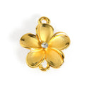 Zicn Alloy Hawaiian Style Gold Plated Flower Designer Charms for Jewelry Making Accessories