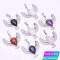 Wholesale Natural Hand Carved Stone High Quality Healing Gemstone Jewelry Accessories Necklace Bird Charm Crystal Animal Pendant