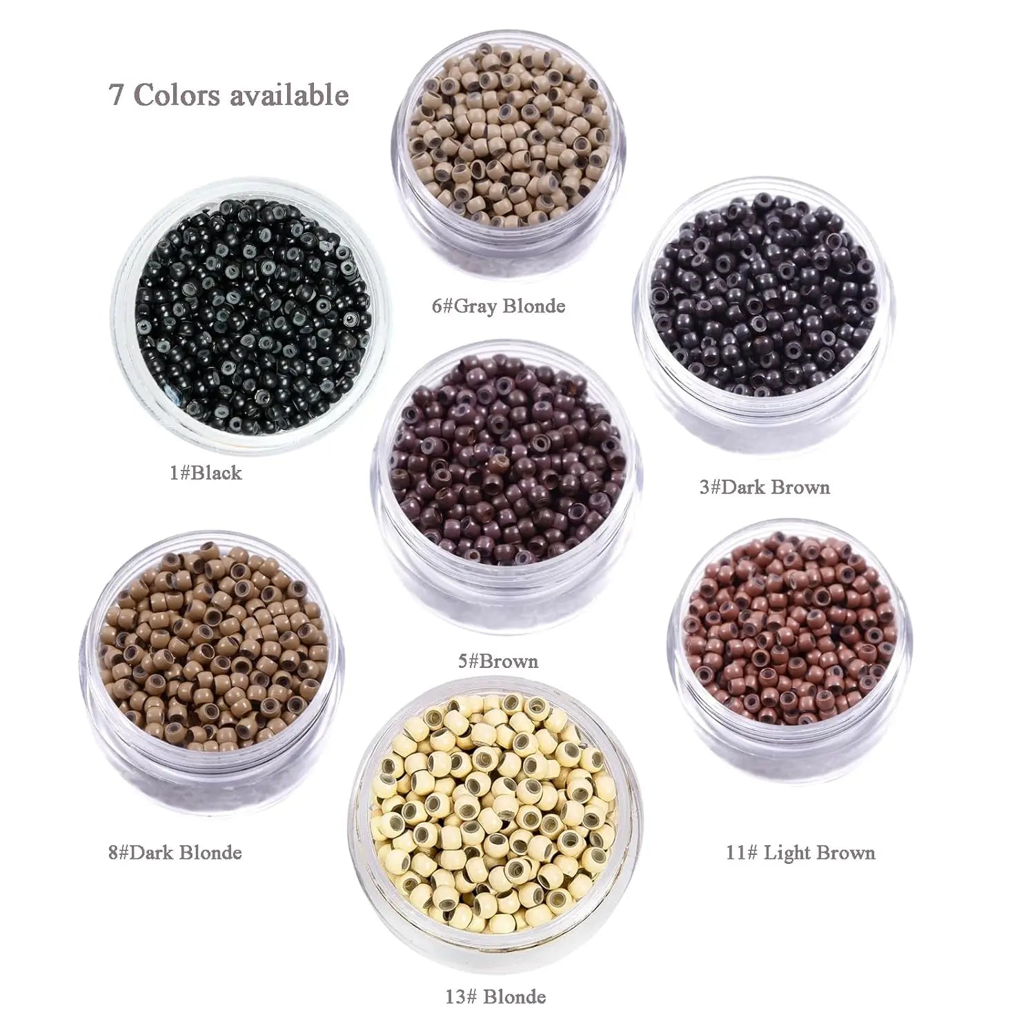1000 PCS Copper  Nano Silicone Lined Micro Ring Hair Extension Beads for Nano Tip Human Hair Extensions 3.0x1.6x2.0 mm