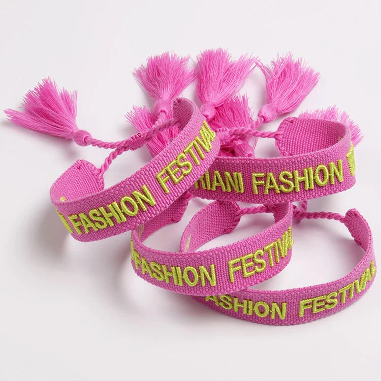 Fashion Wristbands Hand Made Custom Women Girls Friendship Wristband Embroidery Thread Bracelet