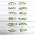 CZ8476 Bracelet Accessories Brass 18k Gold Plated Micro Pave Star Smile Heart Moon and Star Charm Connector for Bracelet Making