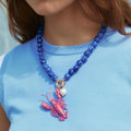 Women's Trendy Alloy Lobster Pendant Beaded Necklace Cross-Border Ocean Leisure Resort Style Versatile for Beach Wear