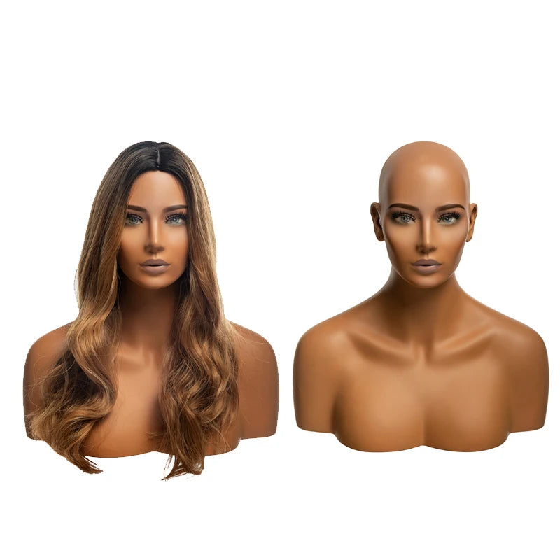 H20 Female Wig Mannequin Head African American Makeup Realistic Female Mannequin Head for Wig