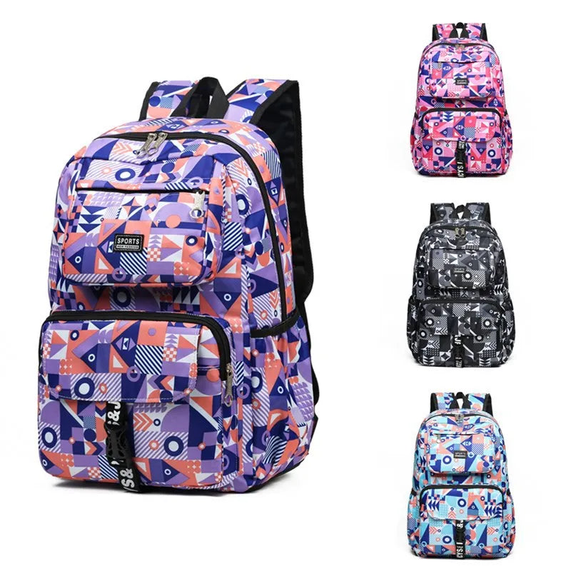 New Colorful Lightweight Printed Students Backpack Teens Girls Boys School Bag Waterproof Oxford Bookbag